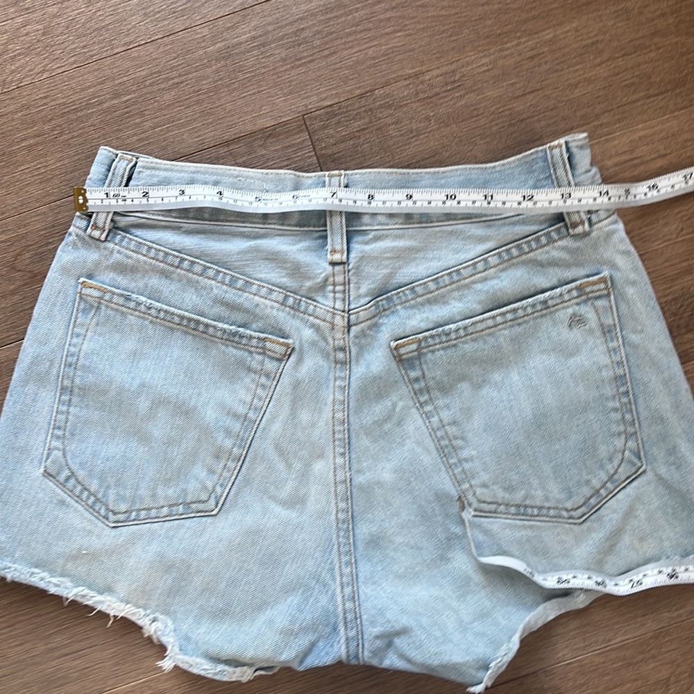 rag & bone Glena Whole Blue Justine Ripped Distressed Jean Short 26 - Picture 7 of 8